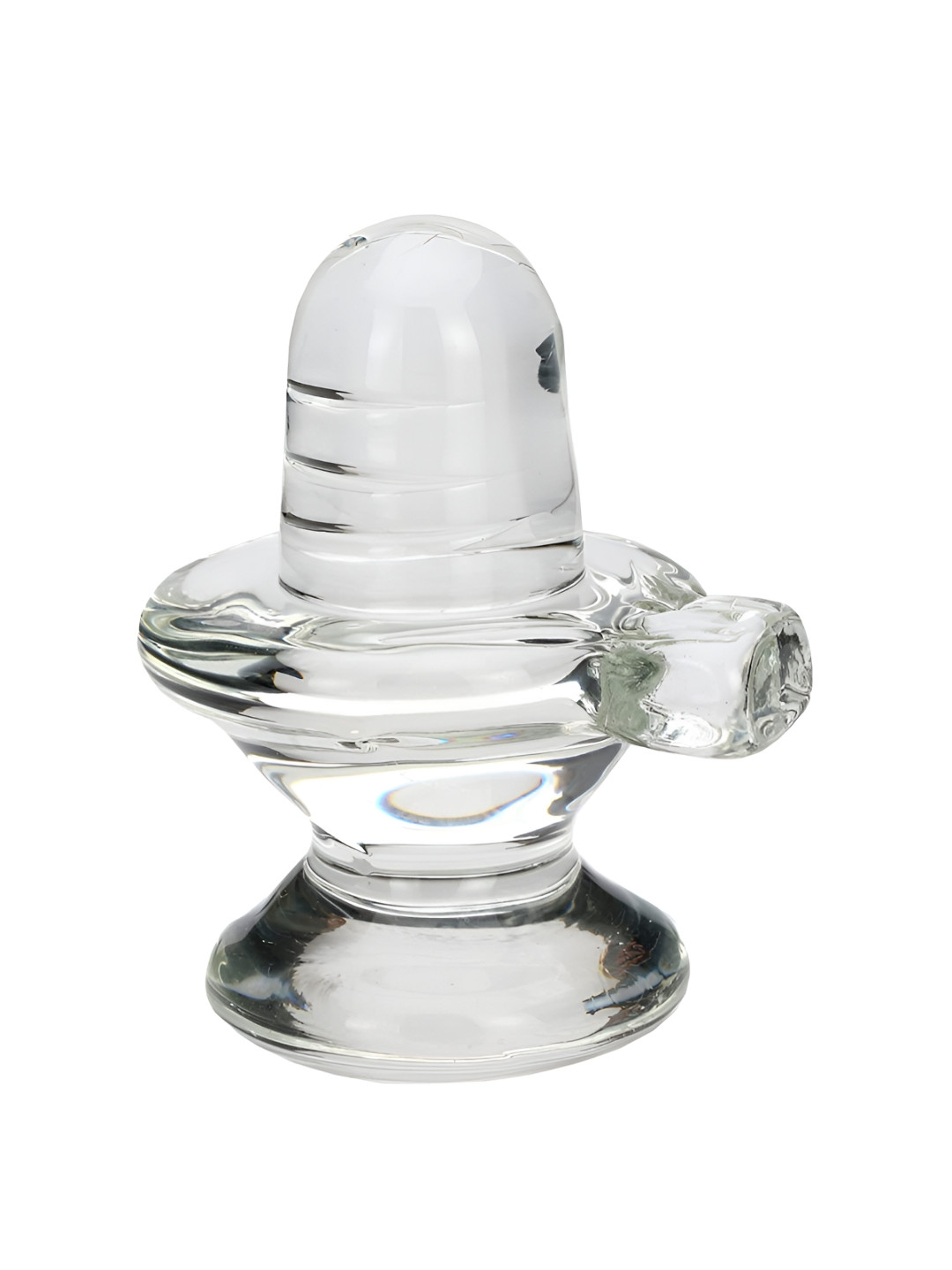 Navyaksh Shivling White Glass Glossy Prayer Room Small Showpiece - 29.5 Inches
