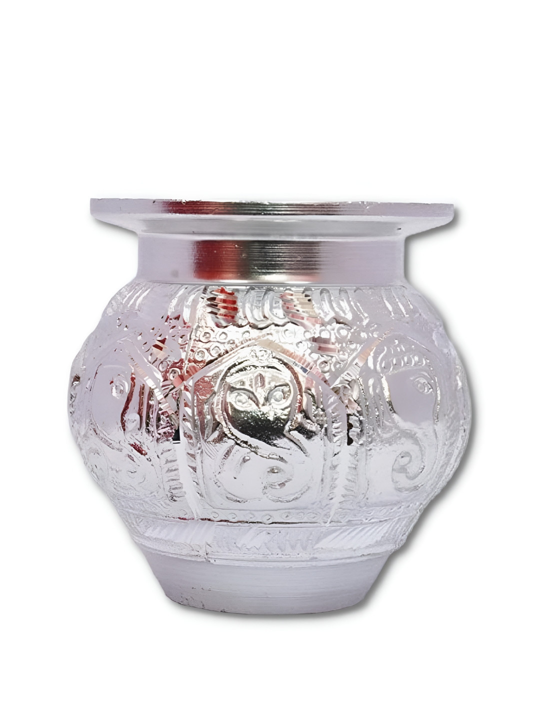 Navyaksh Silver Aluminium Kalash For Pooja Essentials