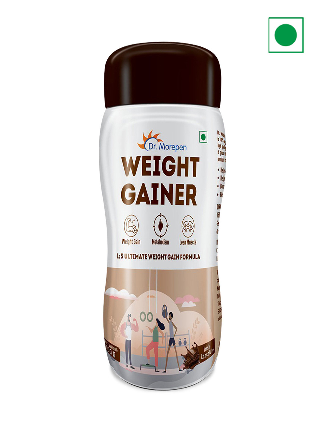 Dr. Morepen Weight Gainer Powder Ultimate Weight Gain Formula - Irish Chocolate - 500g