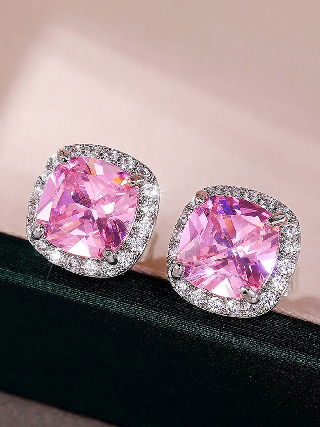 Designs & You Silver-Plated Square Studs Earrings
