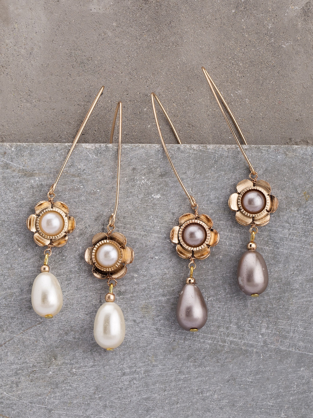 Buy Voylla Women Set Of 2 Handcrafted Floral Pearl Earrings Earrings For Women 2594313 Myntra Pearl & clasp has low prices on pearl earrings: myntra