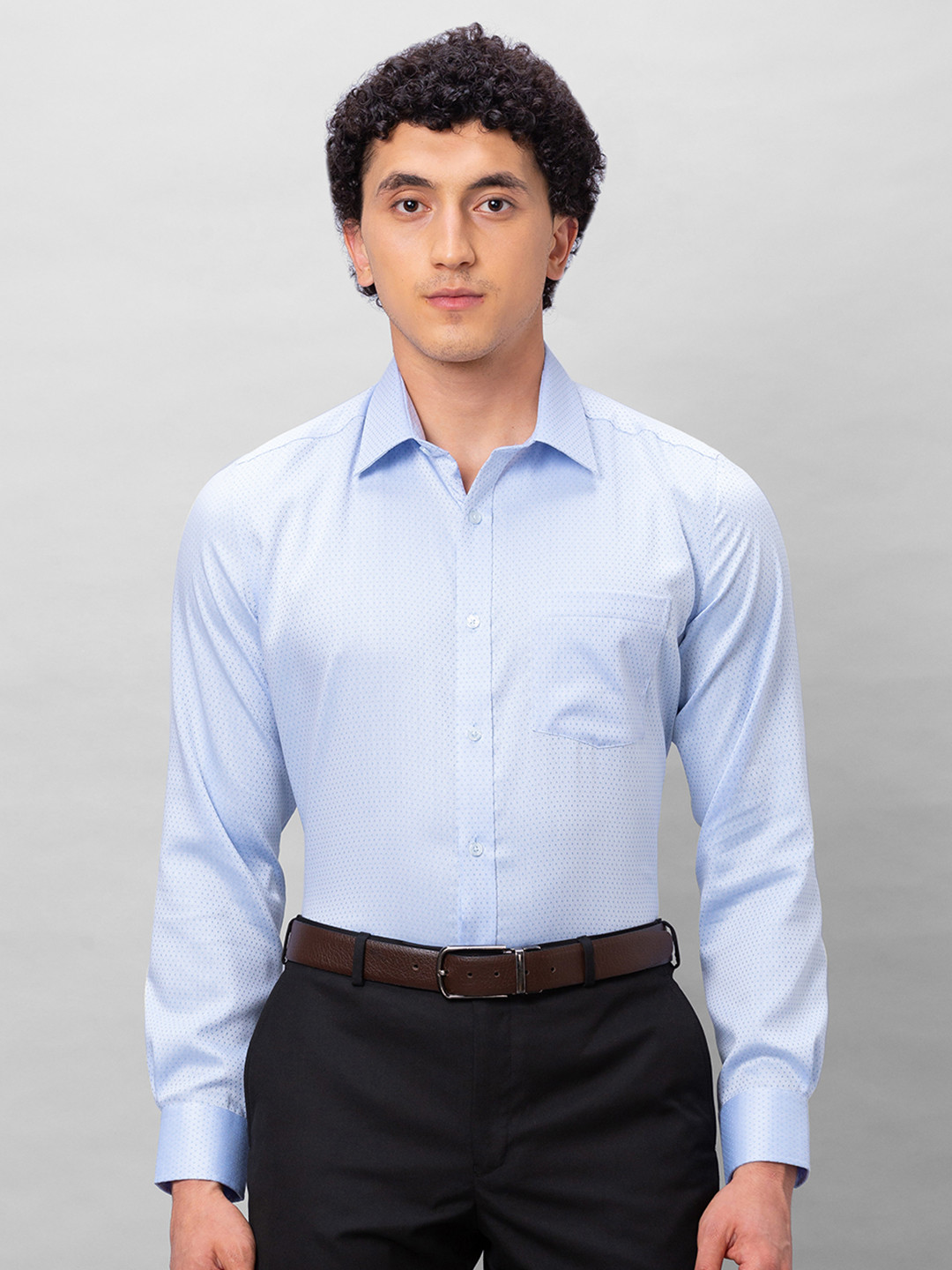 Park Avenue Self Design Textured Pure Cotton Wrinkle Free Formal Shirt
