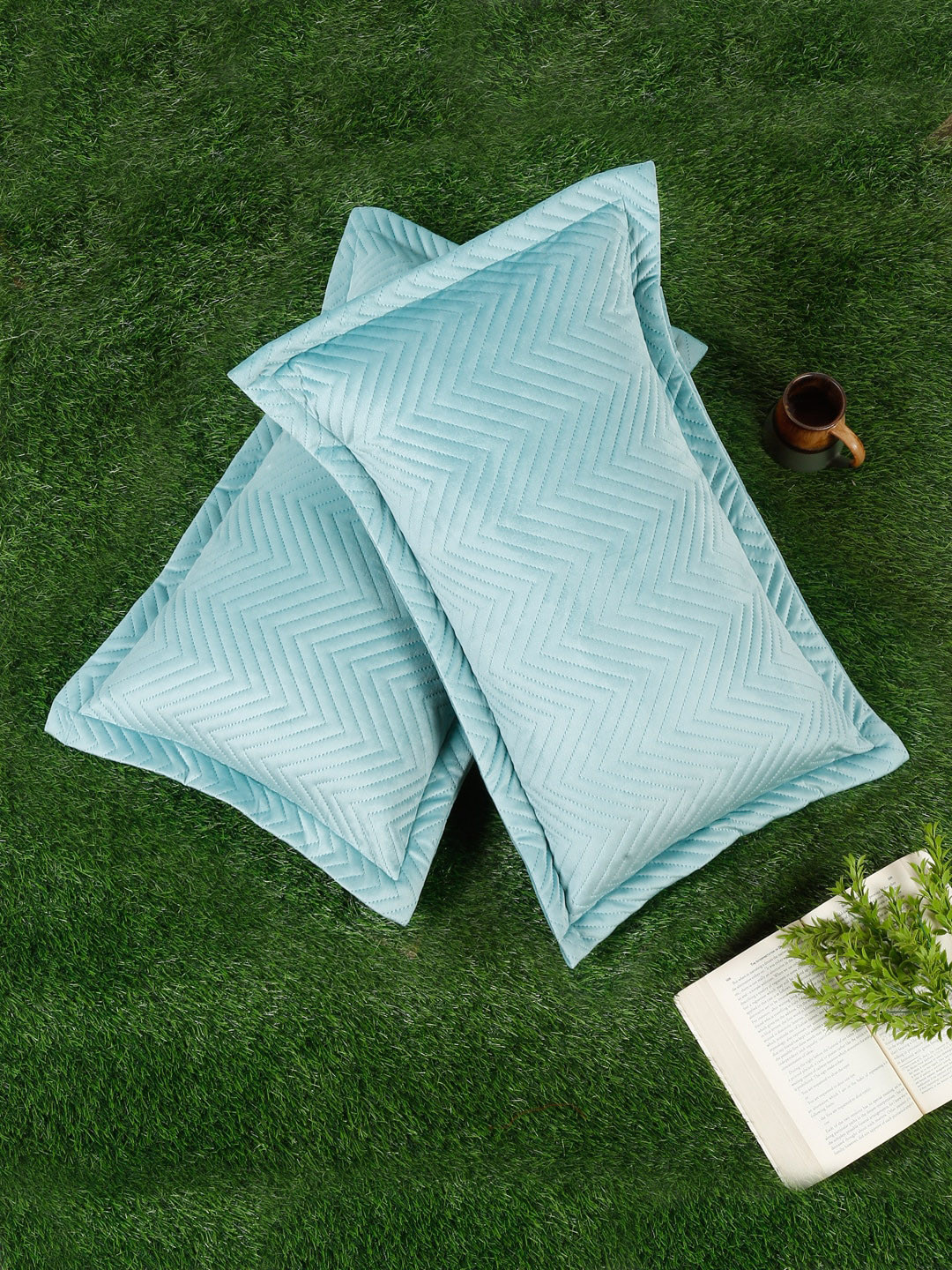 SOKNACK Blue 2 Pieces Velvet Pillow Covers