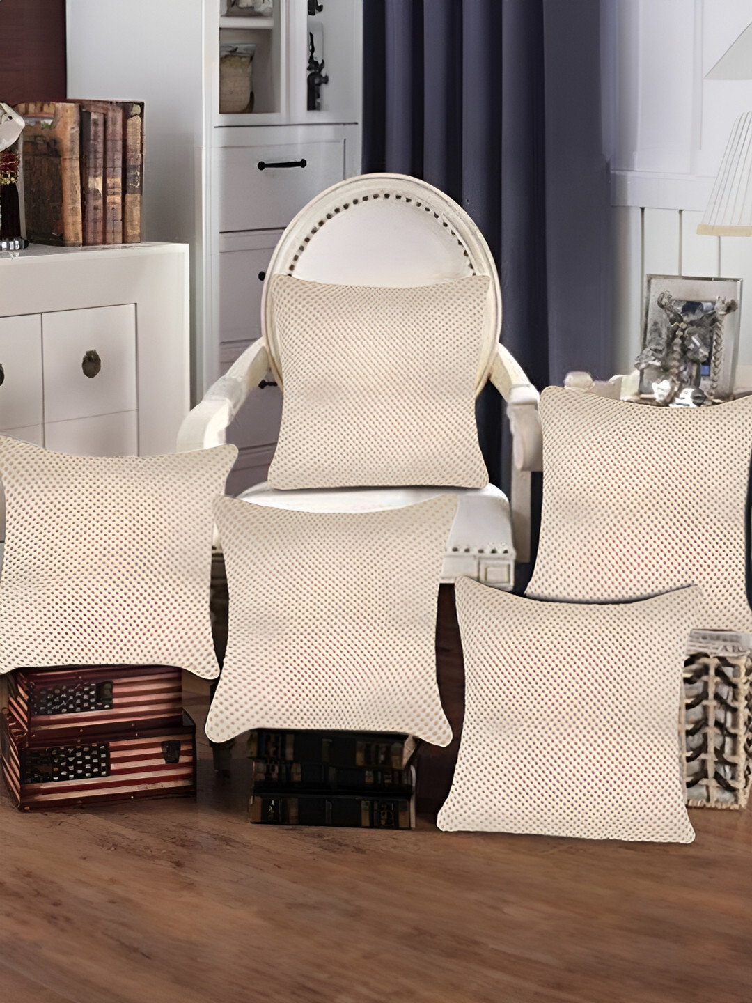 Tesmare Suede Geomteric Geometric Other Washable 5 Pcs Square Cushion Covers - 16 x 16 In