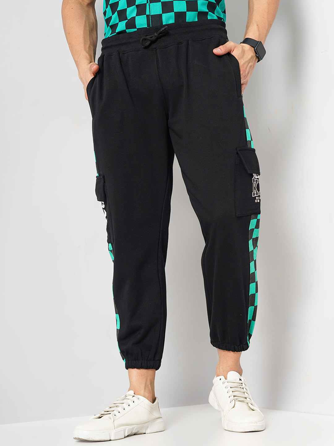 Celio Men Demon Slayer Printed Mid-Rise Cotton Relaxed-Fit Jogger