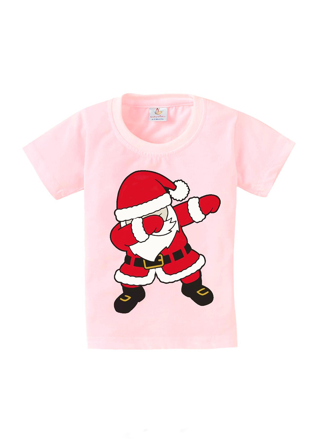 Babywish Kids Santa Claus Printed Cotton T-shirt