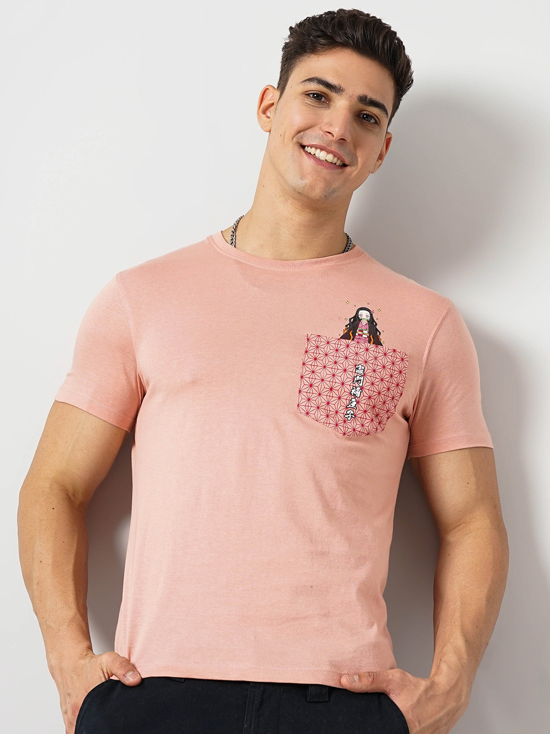 Celio Demon Slayer Kimetsu no Yaiba Printed Cotton T-shirt