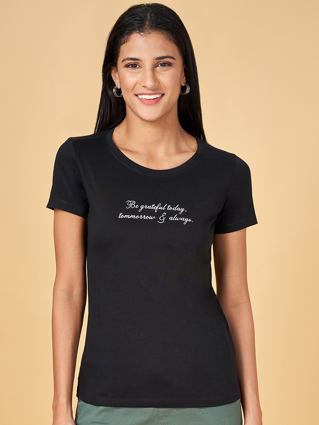 Honey by Pantaloons Typography Printed Cotton T-shirt