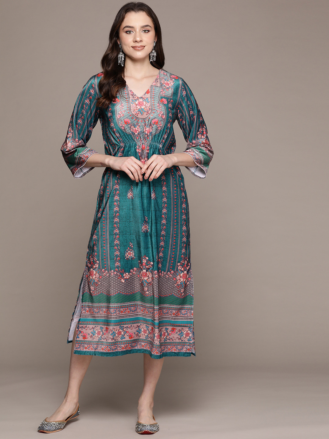 aarke Ritu Kumar Floral Print A-Line Midi Dress