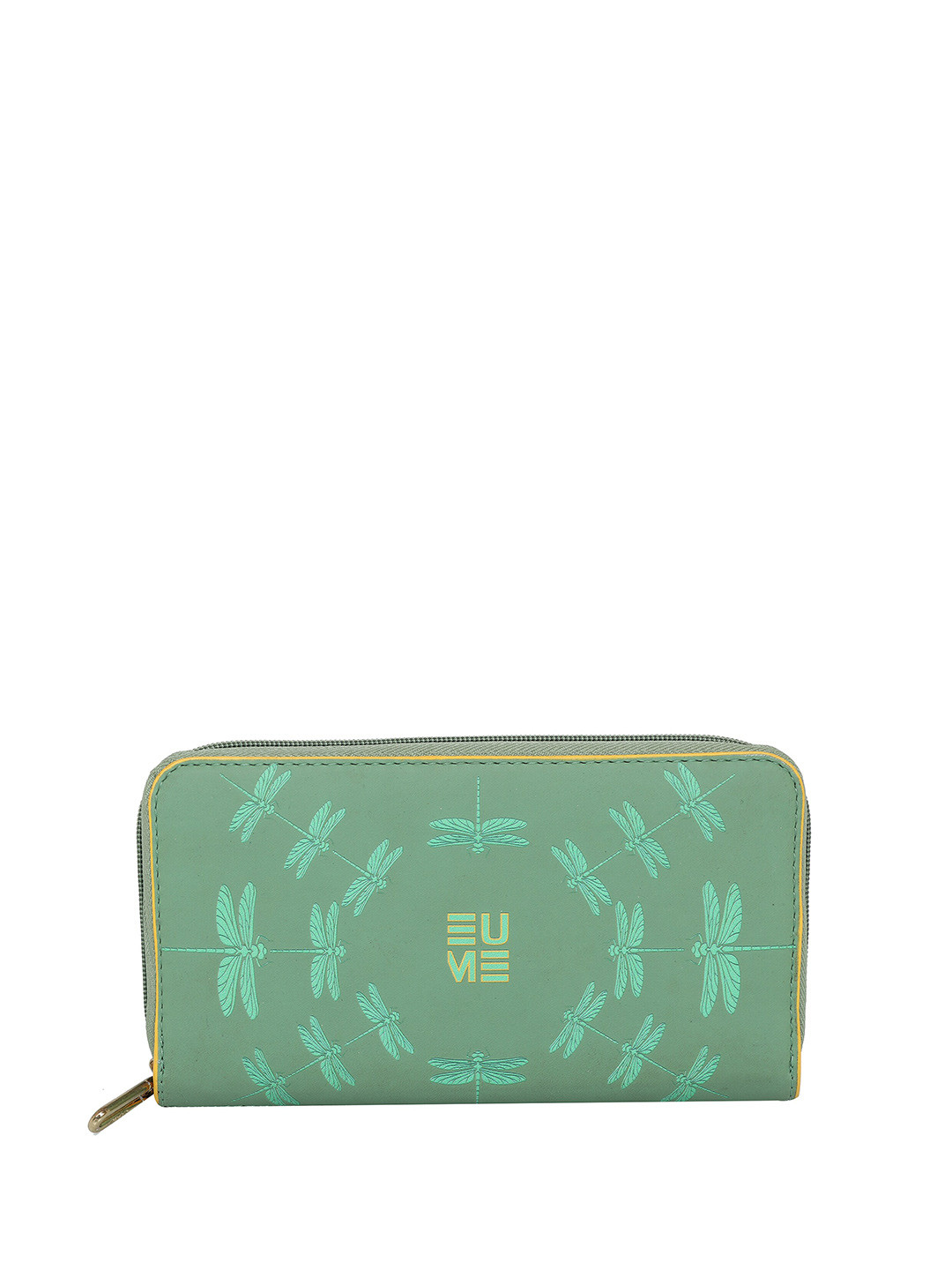 EUME Women Brand Logo Printed Vegan Leather Zip Around Wallet