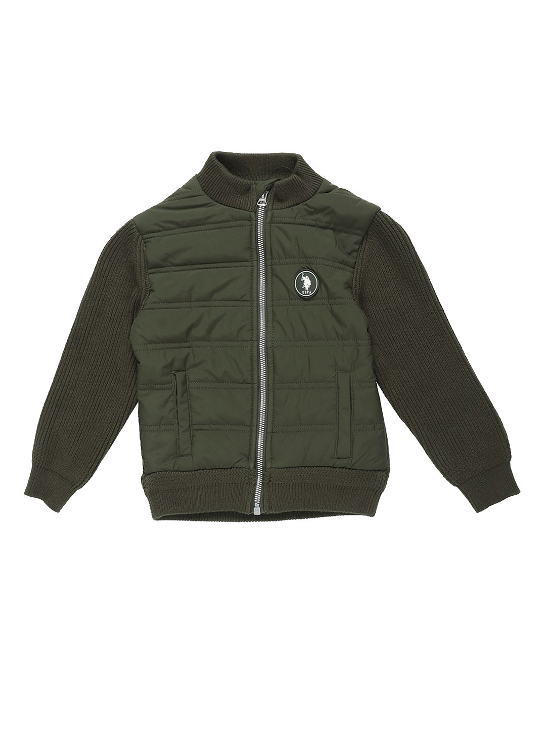 U.S. Polo Assn. Kids Boys Stand Collar Cotton Quilted Jacket