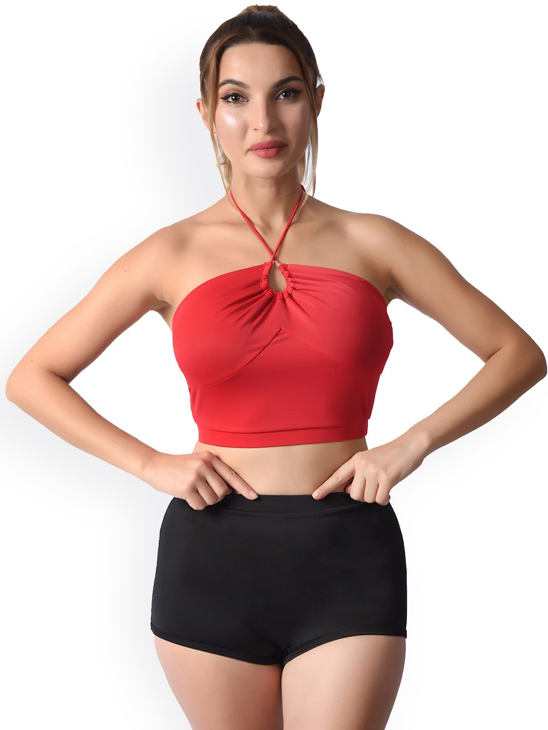 Poftik Medium Coverage 2-Pc Padded Top & Shorts Swimwear Cover Up Set