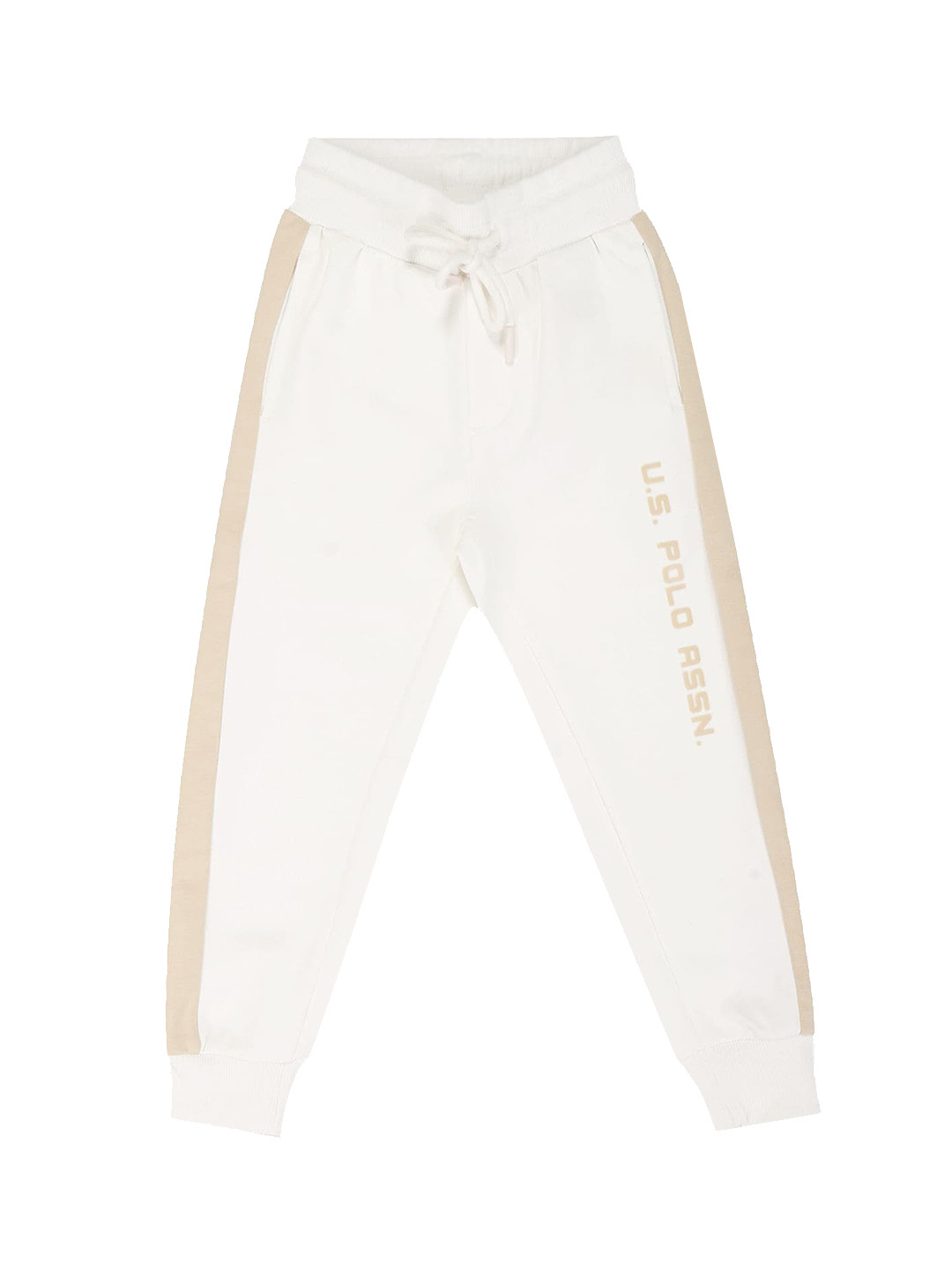 U.S. Polo Assn. Kids Boys Colourblocked Regular Fit Mid Rise Cotton Joggers