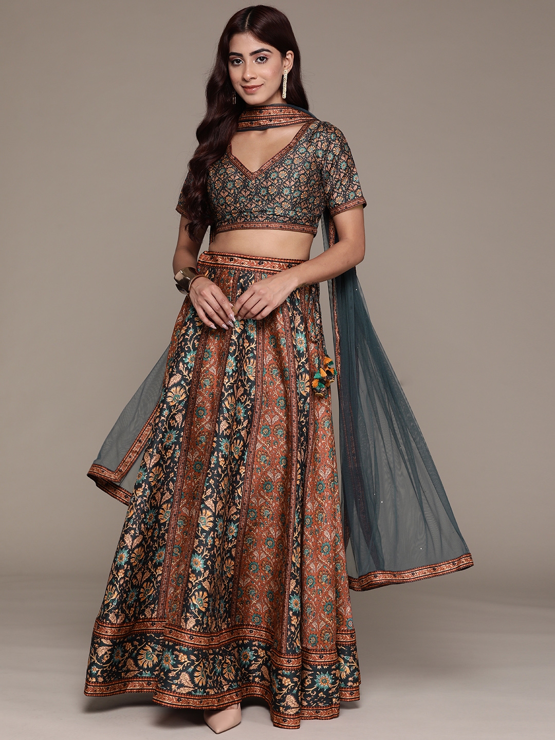 Buy Aarke Ritu Kumar Printed Ready To Wear Lehenga Blouse With