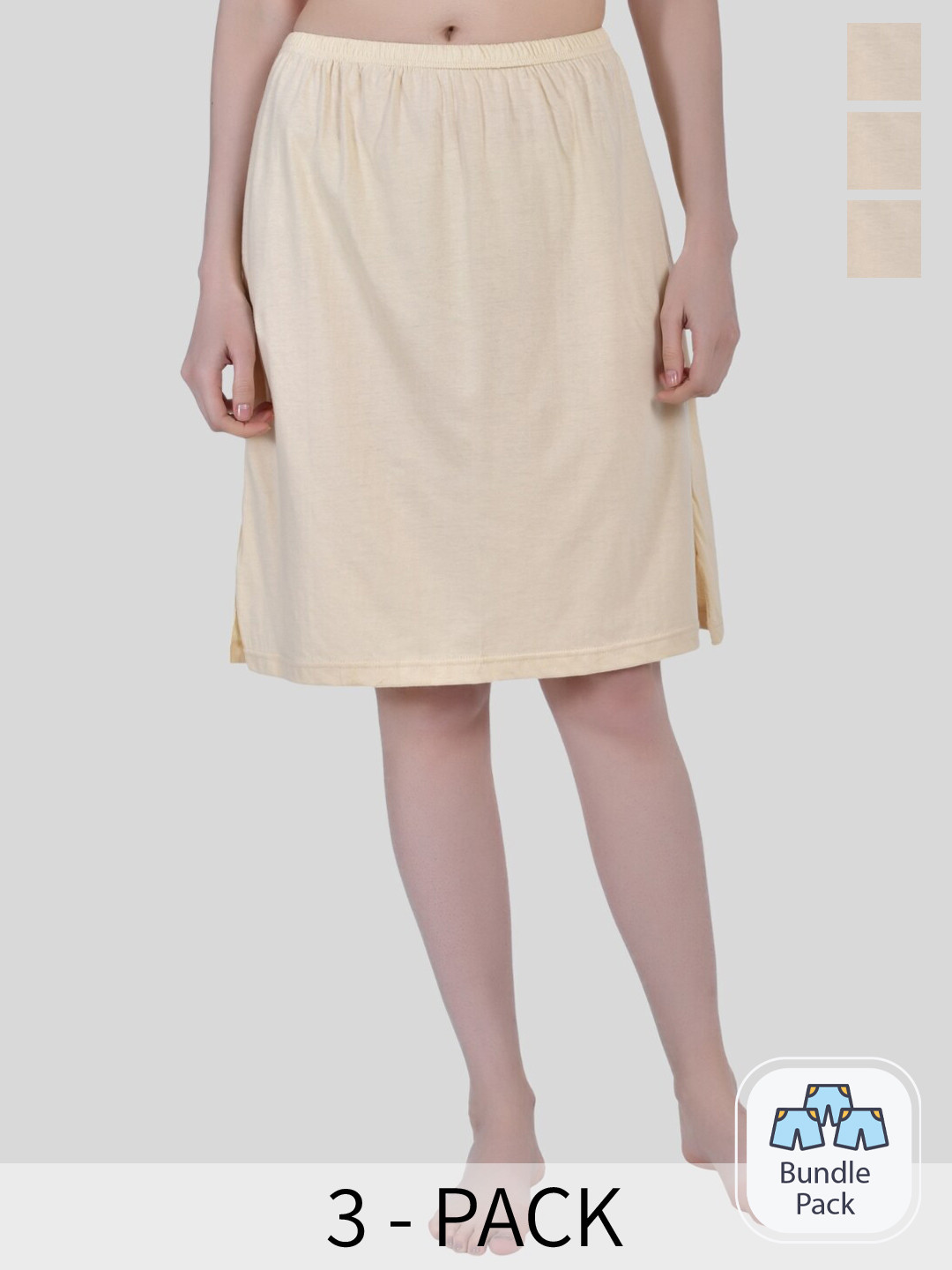 Aimly Pack Of 3 Mid Rise Cotton Skirt Slips