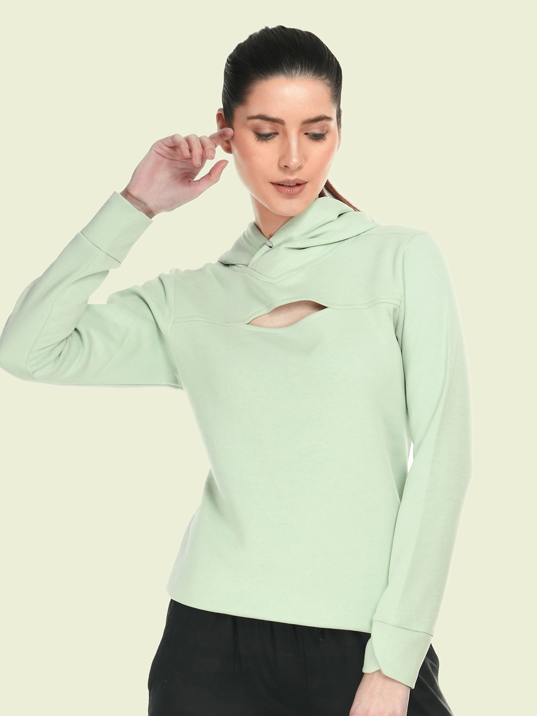 Body Smith Hooded Cut Out Anti Odour Fleece Pullover Sweatshirt