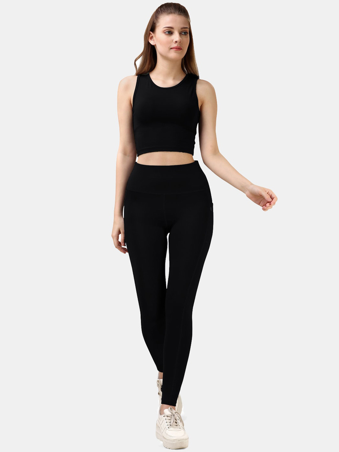 Soie Round-Neck Mid-Rise High Waist Ankle Length Tracksuit