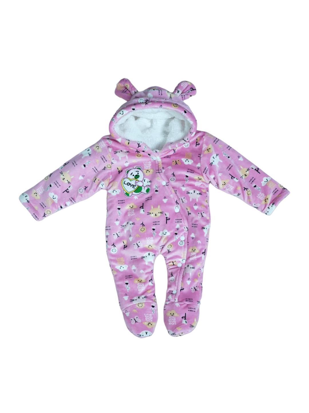 BAESD Infants Printed Hooded Cotton Sleepsuit