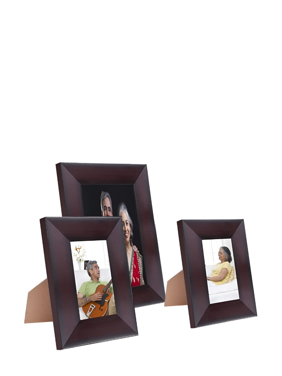 Stuthi Arts Brown 3 Pieces Wood Table Photo Frames