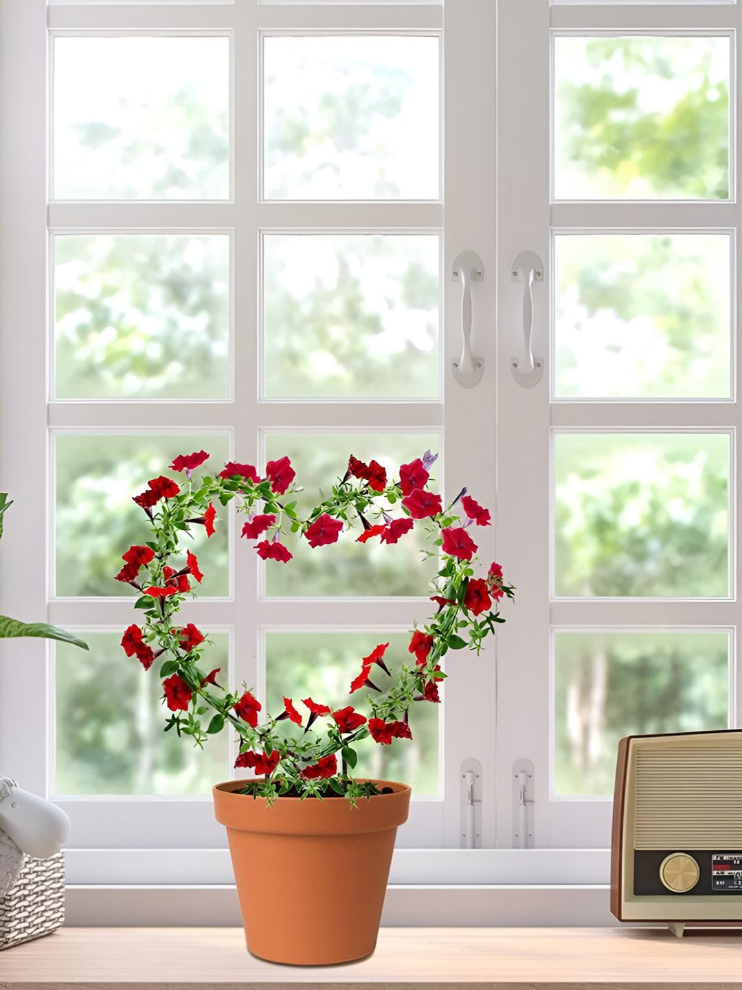 ecofynd Black 5 Pieces Heart Iron Garden Trellis