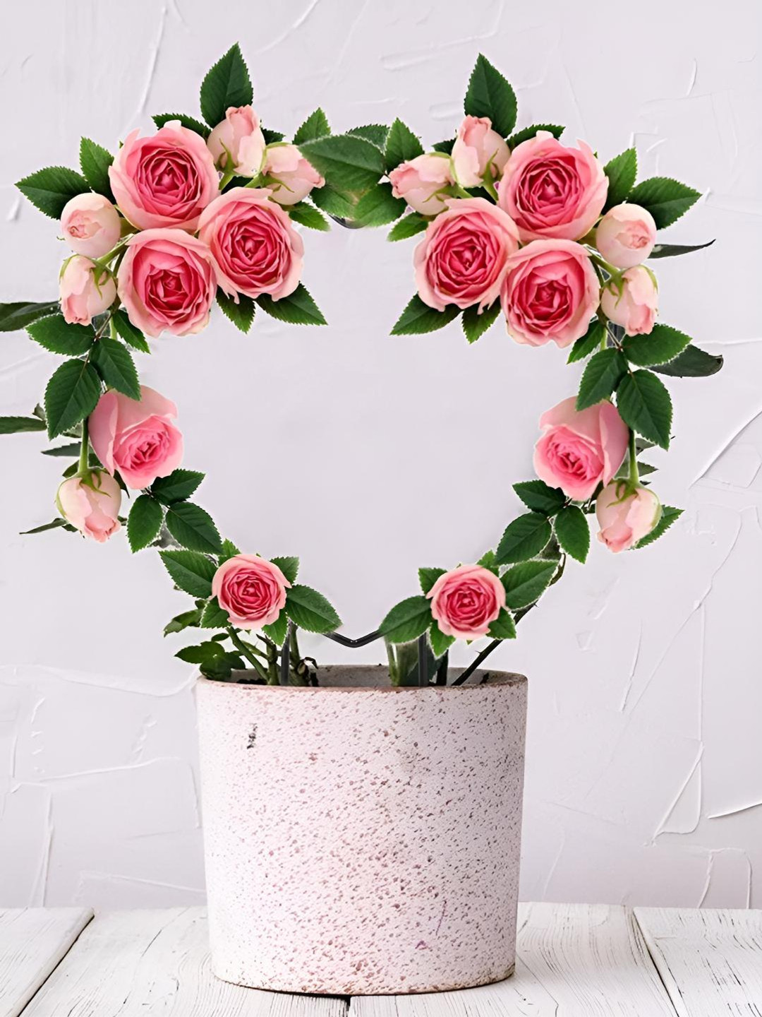 ecofynd Black 2 Pieces Heart Iron Graden Trellis