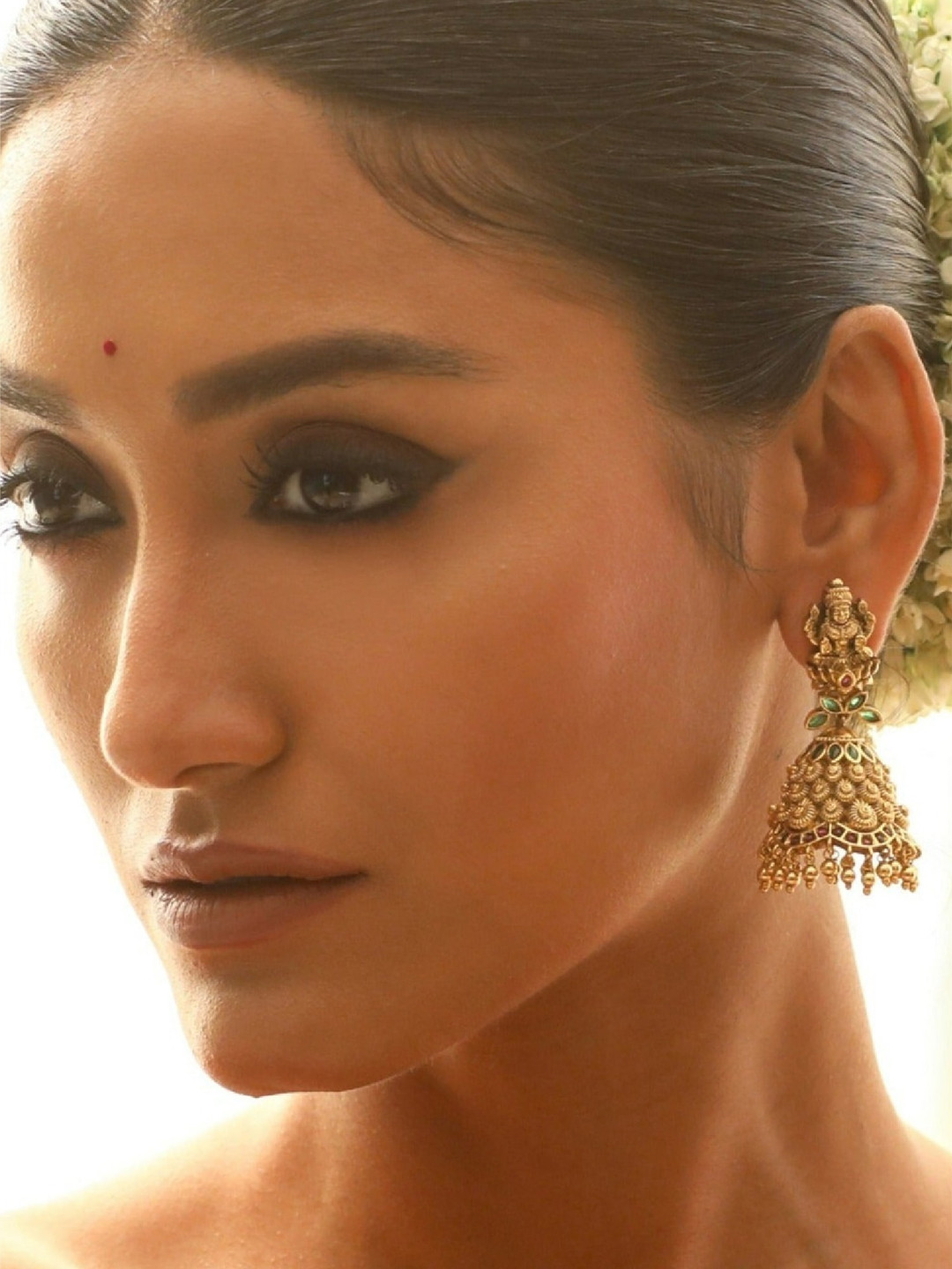 Tarinika Gold-Plated Antique Dome Shaped Jhumkas