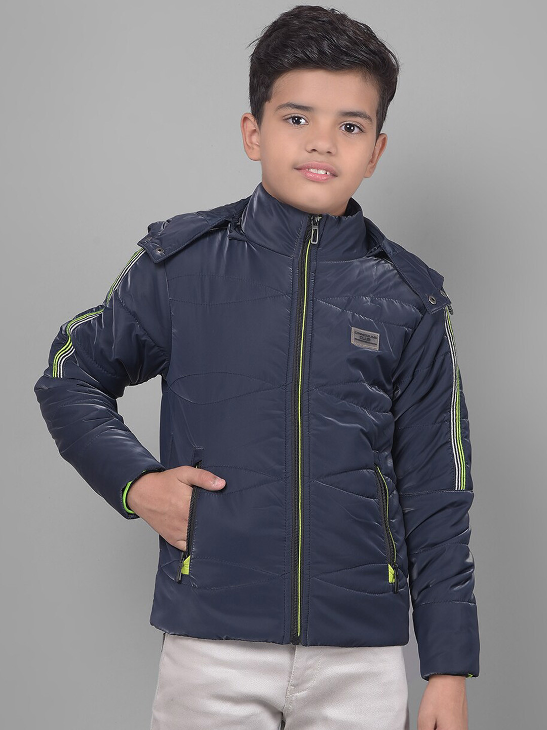 Crimsoune Club Boys Hooded Neck Long Sleeve Lightweight Padded Jacket