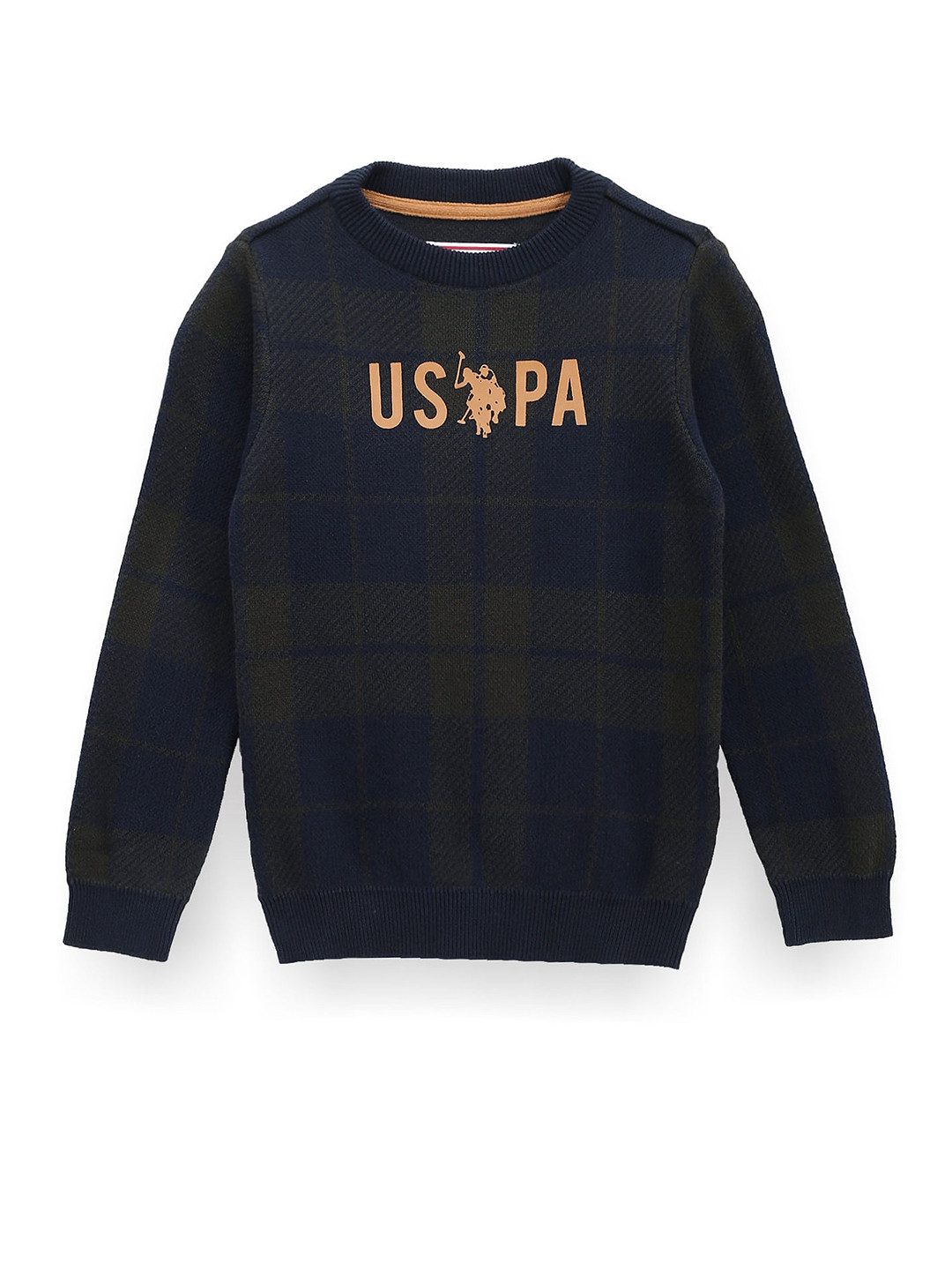 U.S. Polo Assn. Kids Boys Checked Pullover Sweater
