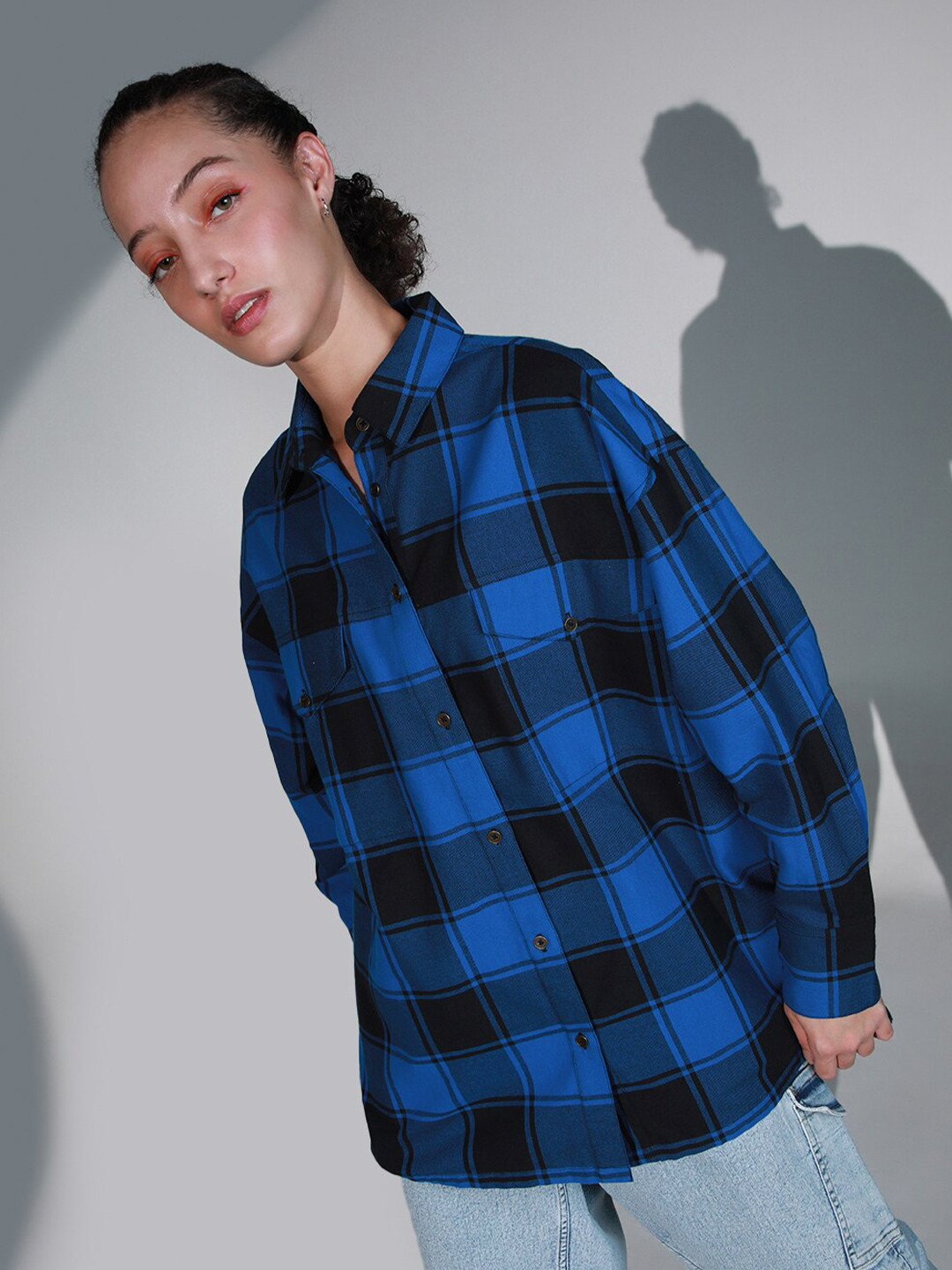 Hubberholme Classic Oversized Buffalo Checks Cotton Casual Shirt