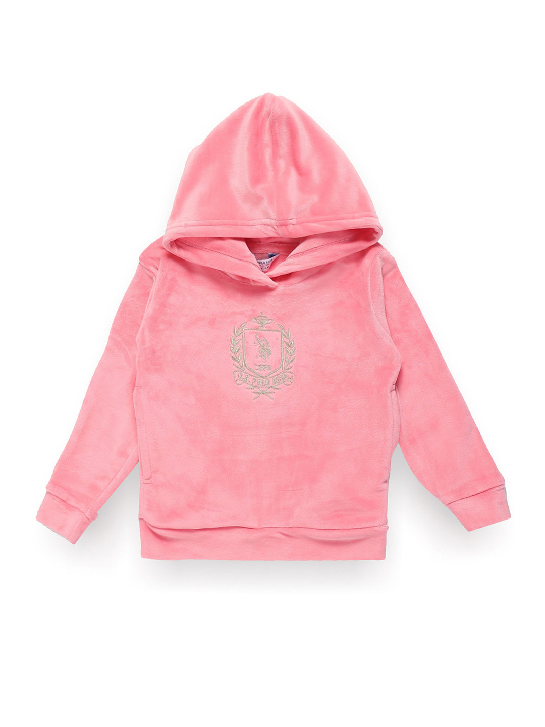 U.S. Polo Assn. Kids Girls Embroidered Logo Hooded Sweatshirt