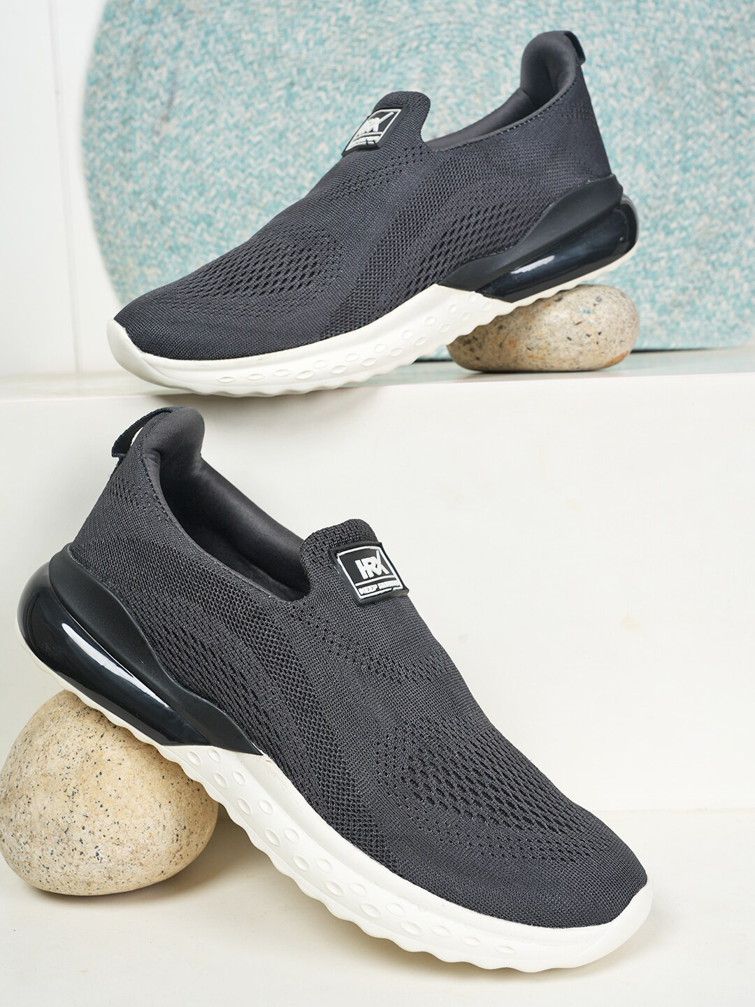 HRX by Hrithik Roshan Men Grey & White Flyknit Lunar Running Shoes
