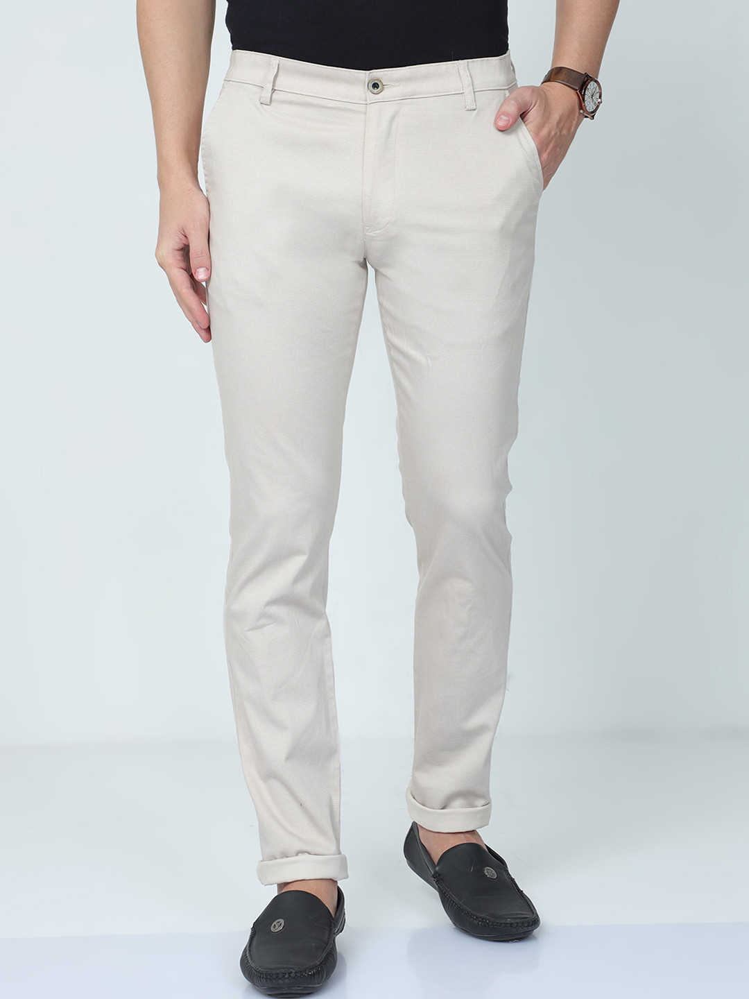 Classic Polo Men Classic Mid Rise Slim Fit Cotton Chinos