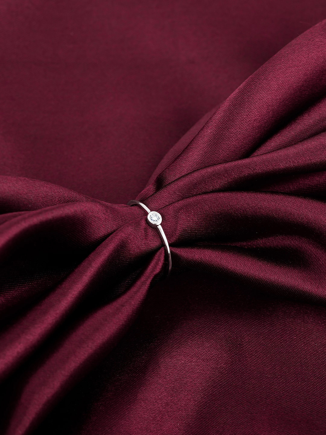 GIVA 925 Sterling Silver Rhodium-Plated Zircon-Studded Queen Of Venus Finger Ring