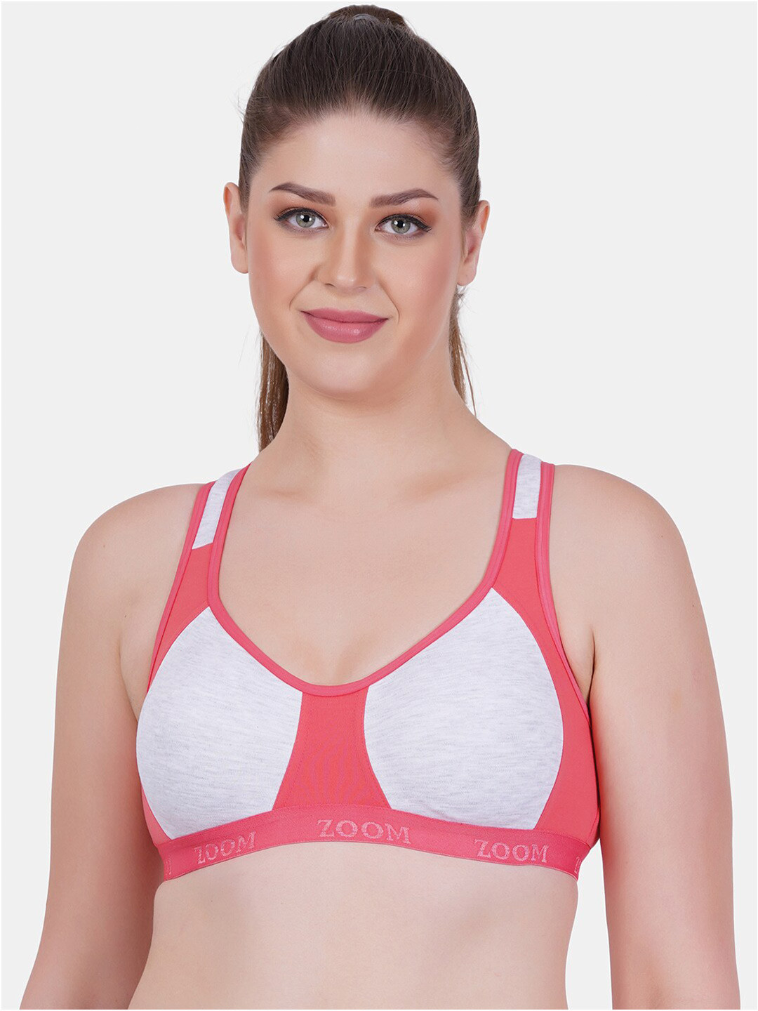 Reveira Colourblocked Seamless Full Coverage Non Wired Dry Fit All Day Comfort Workout Bra