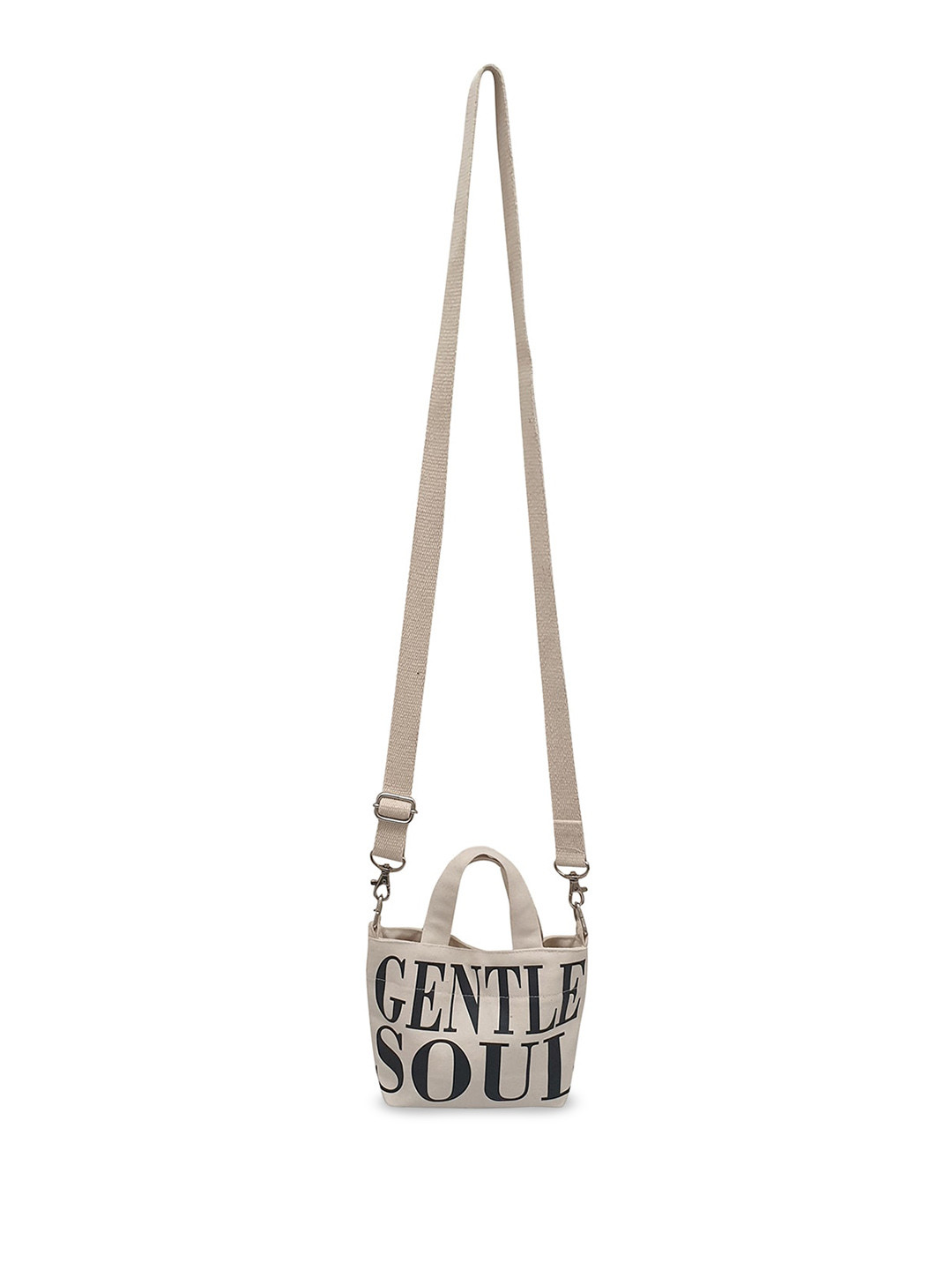 The House of Tara Typography Printed Canvas Miniature Sling Bag