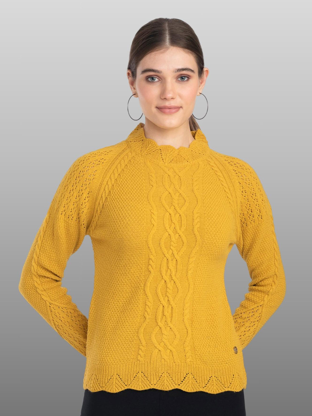 Moda Elementi Self Design Round Neck Pullover