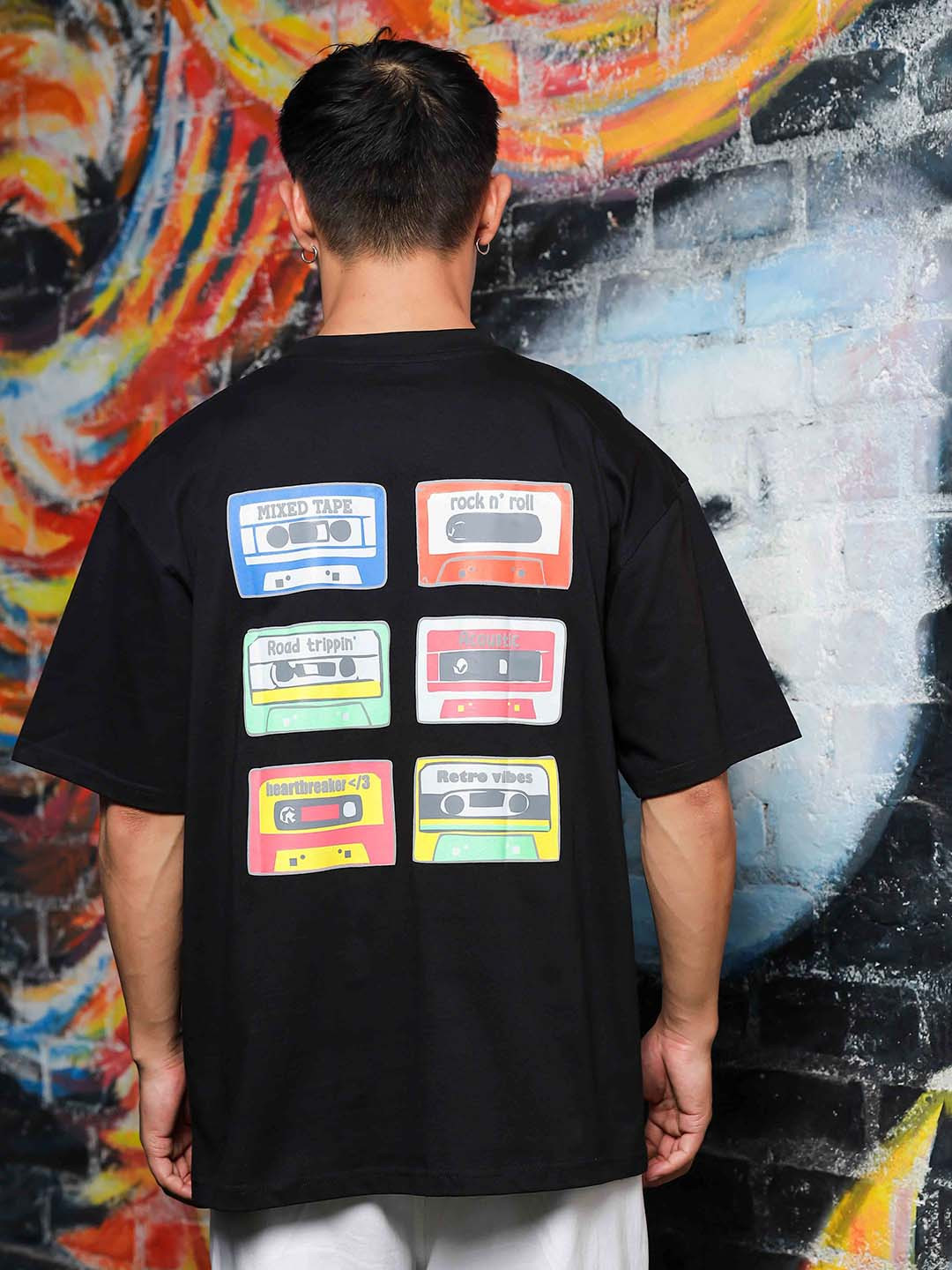 House of Koala Unisex Oversized Printed Drop-Shoulder Sleeve Pure Cotton T-shirt