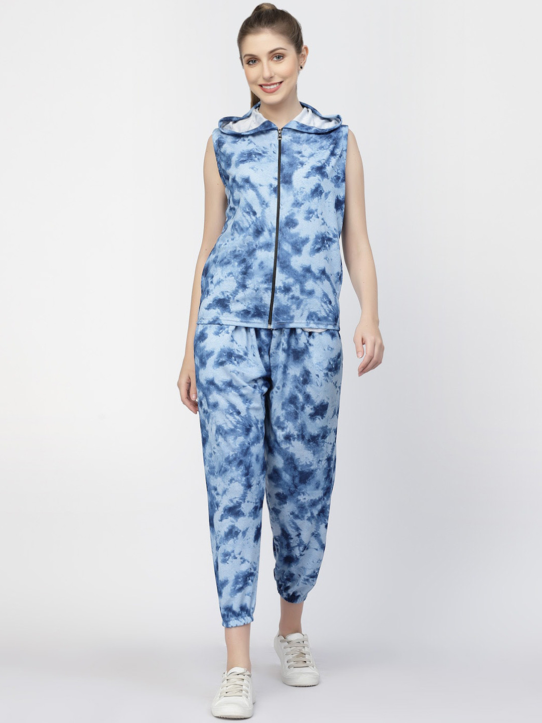 UZARUS Printed Hooded Jacket With Joggers Tracksuits