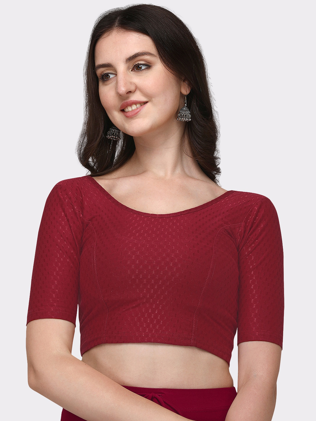 Flicfol Woven Design Cotton Saree Blouse