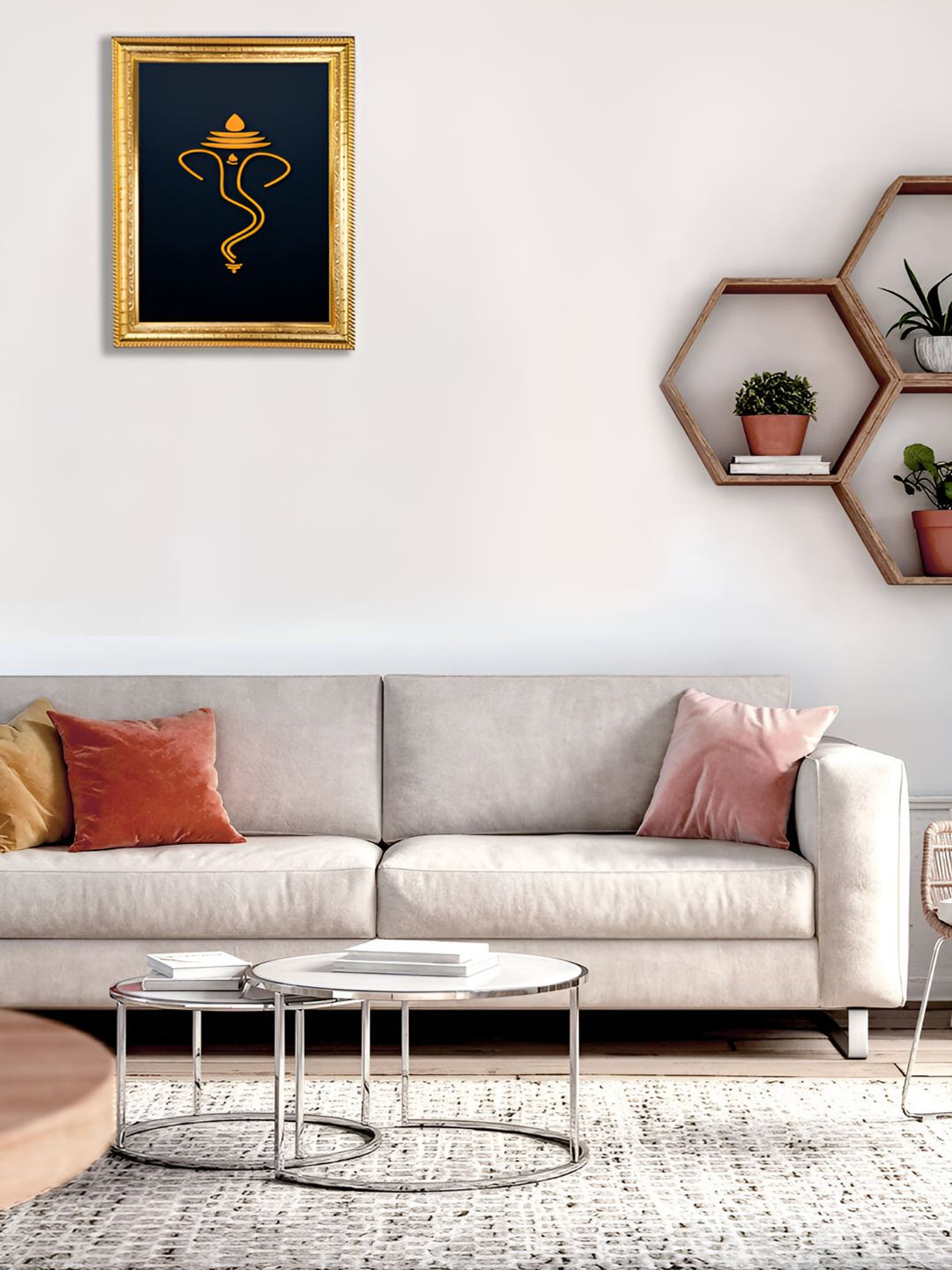 Hawai Black Ganesha Ganpati Wooden Wall Photo Frame