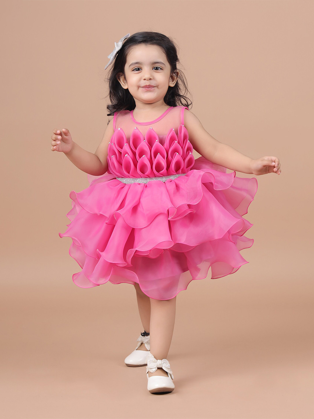 BAESD Girls Organza Layered Fit & Flare Dress