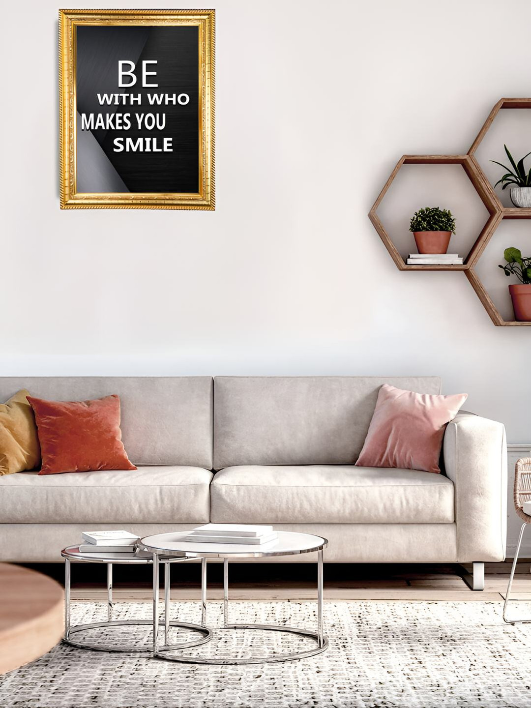 Hawai Gold-Toned & Black Be With Who Makes You Happy Wood Wall Photo Frames