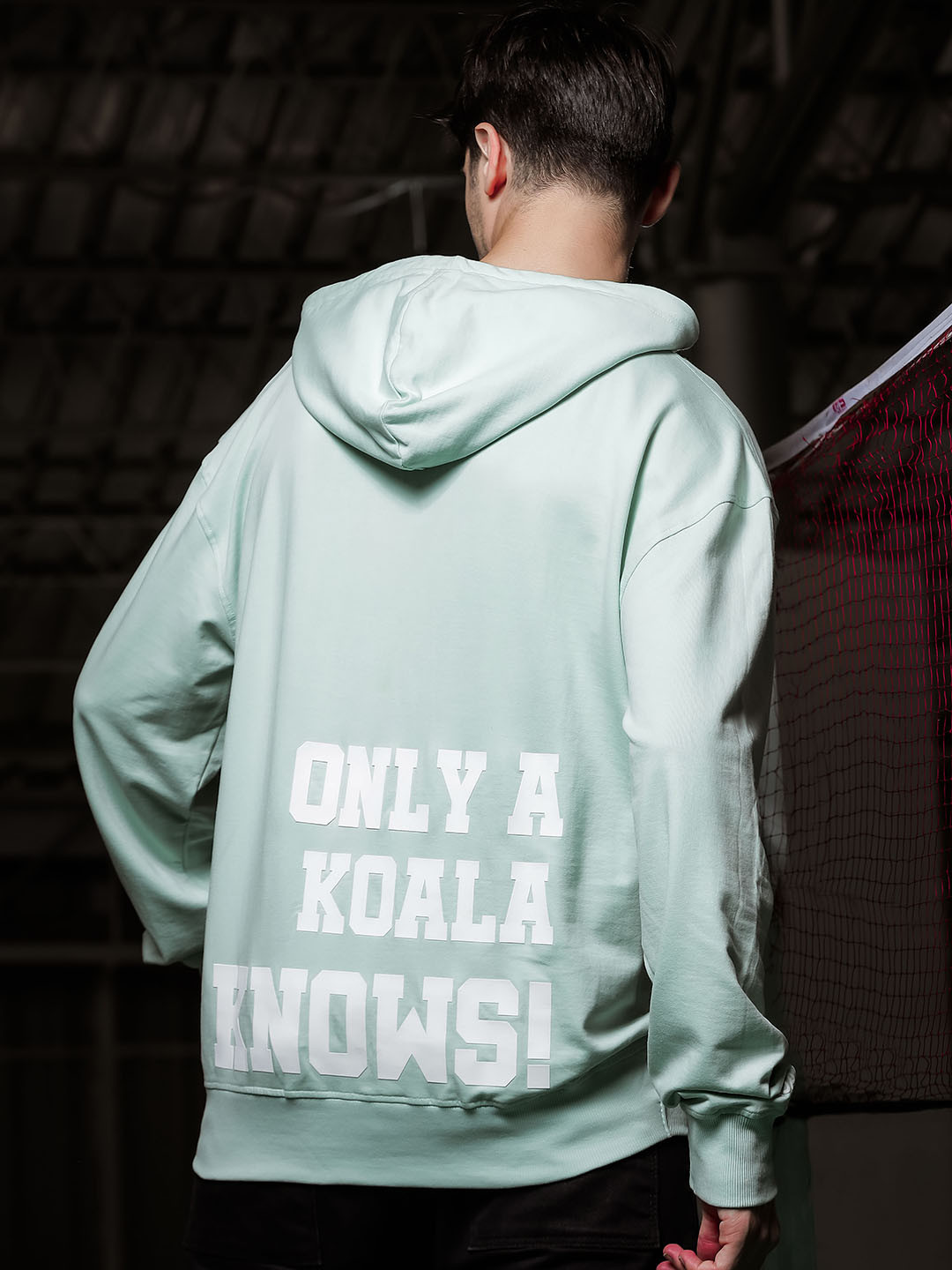 House of Koala Unisex Typography Printed Cotton Hooded Relaxed Fit Pullover Sweatshirt
