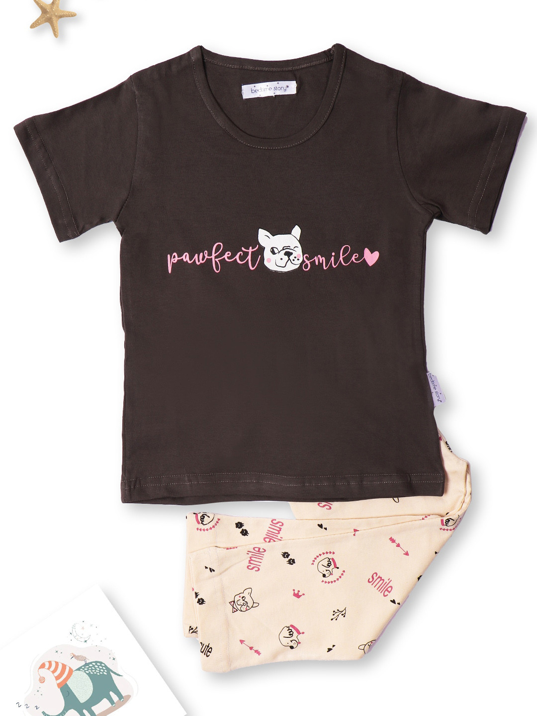Bedtime story Kids Printed Cotton T-shirt With Pyjamas Night Suit
