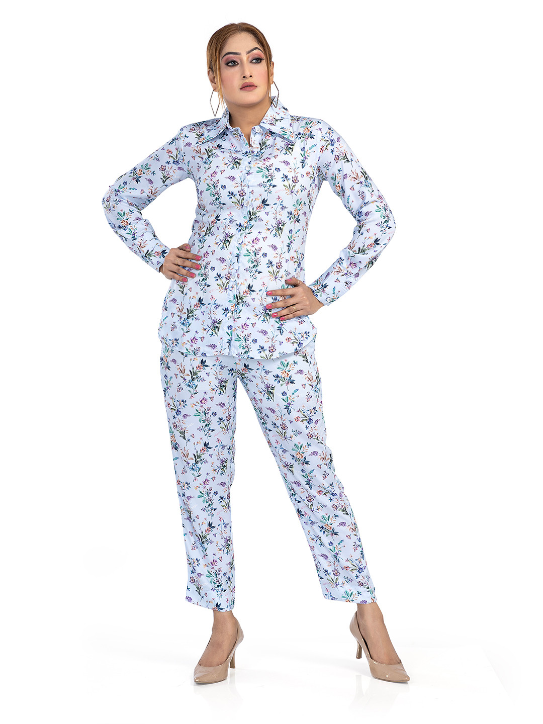 Nino Bambino Floral Printed Shirt With Trousers