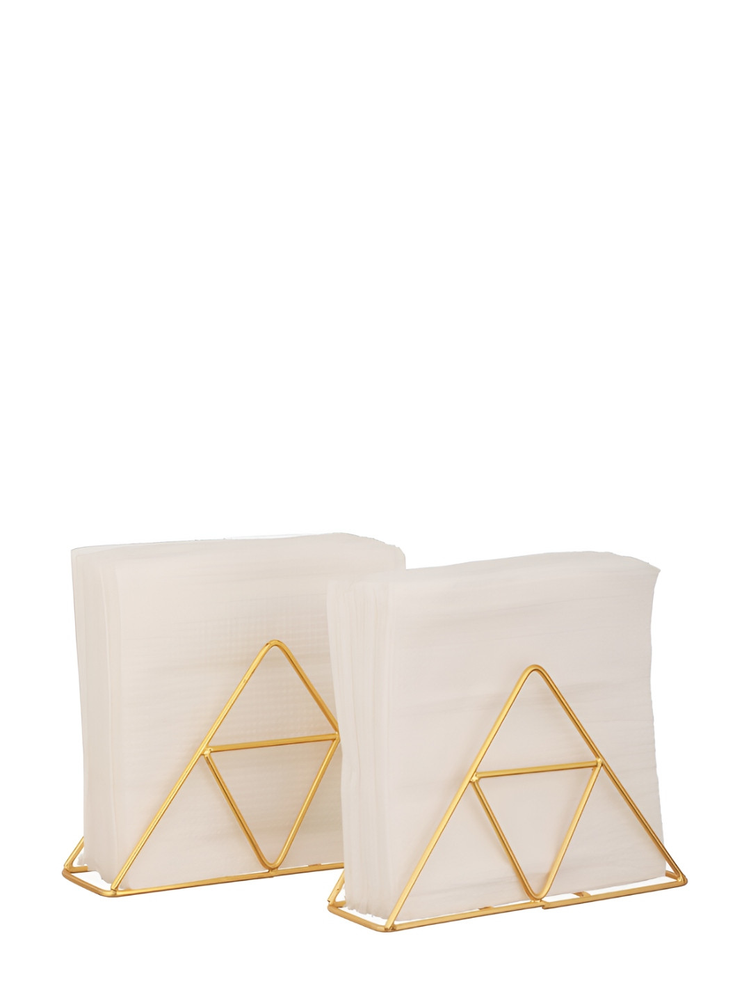 Homspurts Gold 2 Pieces Metal Tissue Holder