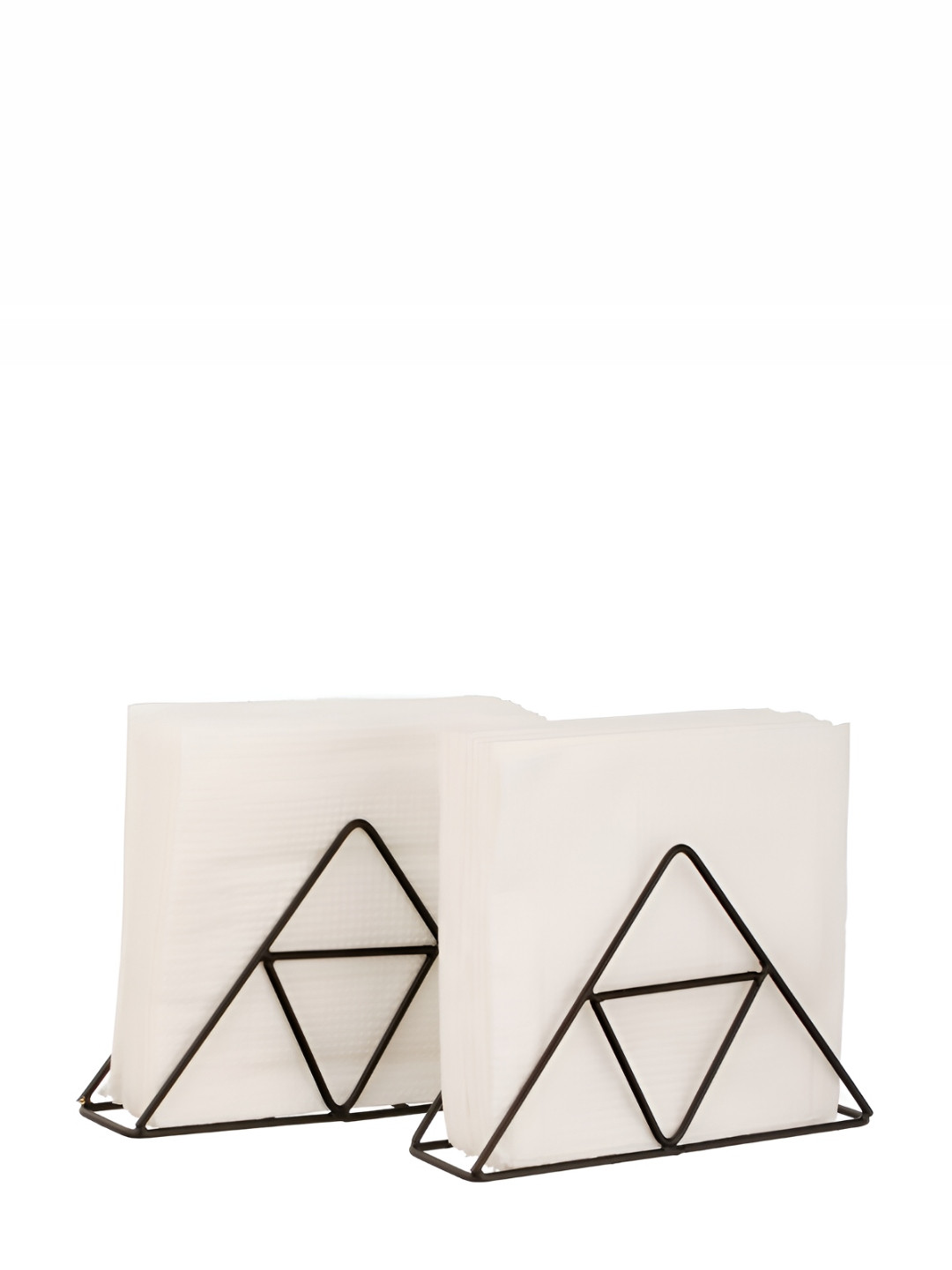 Homspurts Black 2 Pieces Metal Tissue Holder