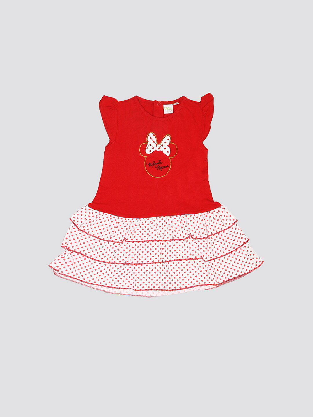 mothercare Girls Polka Dot Printed Cotton Fit & Flare Dress