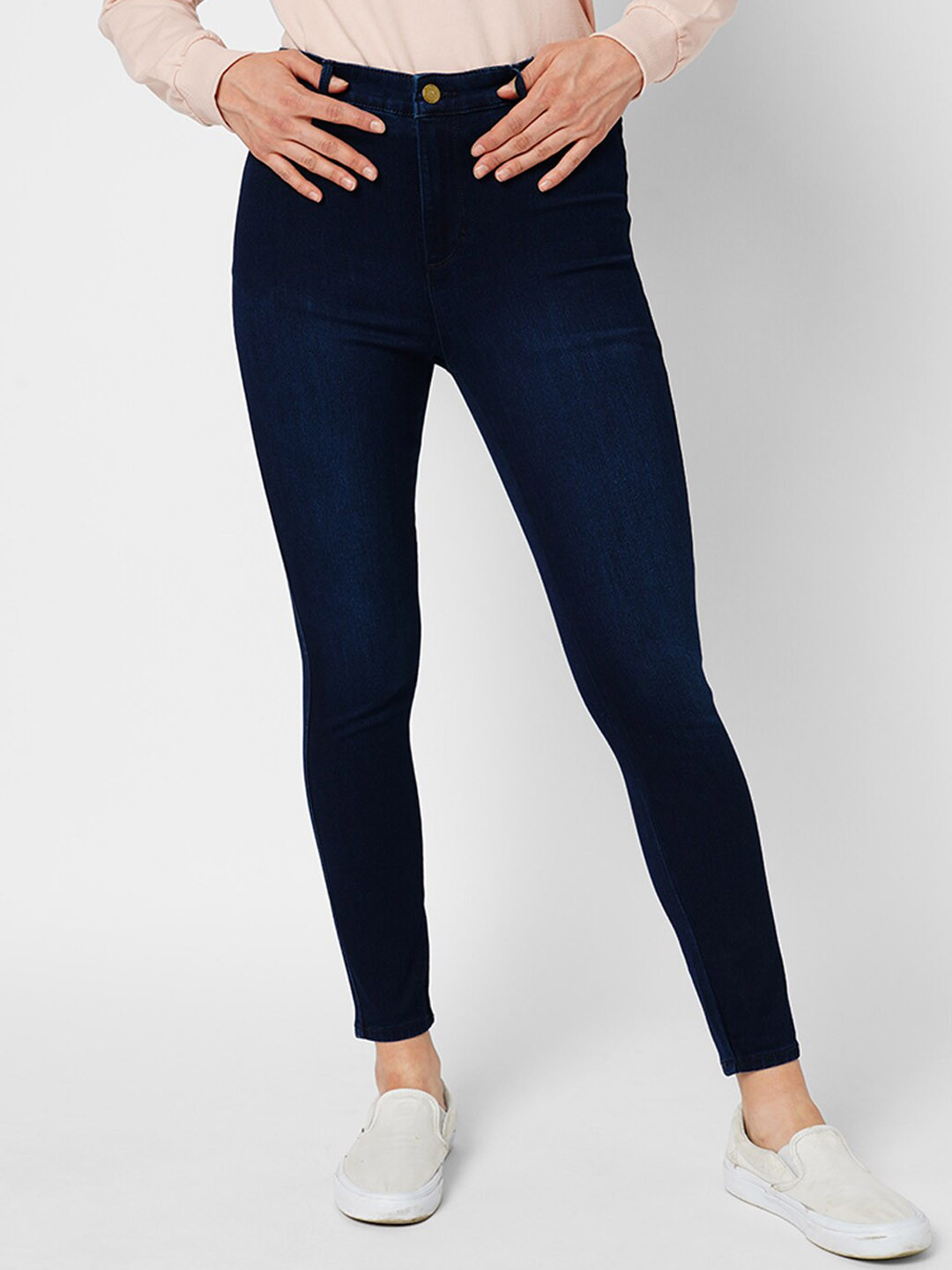 ONLY Women Skinny Fit High-Rise Clean Look Light Shade Stretchable Jeans