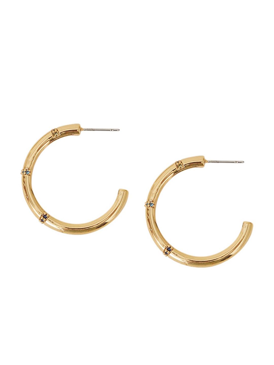 Accessorize 14K Gold-plated Bamboo Hoop Earrings